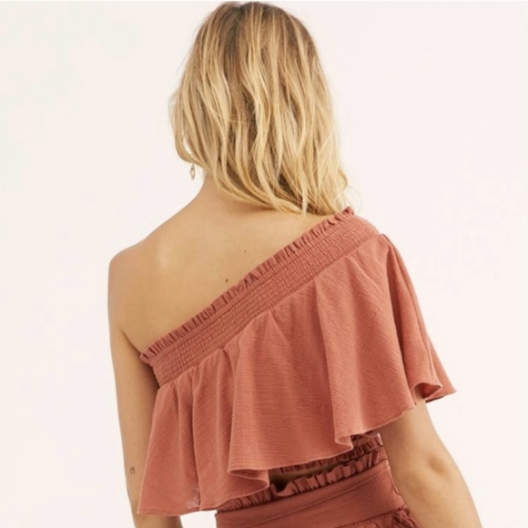 Free People Go For Drama Top One Shoulder Ruffle - Size Medium - Picture 2 of 11